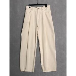 BOSS Orange Slouchy Pleated Wide-Leg Jeans in Open White Women's 28/32 NEW